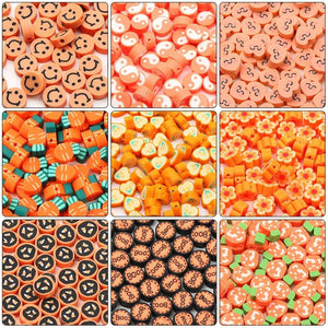 Orange Clay Beads 20pcs Polymer Clay Spacer Beads For Jewelry Making
