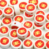 Orange Clay Beads 20pcs Polymer Clay Spacer Beads For Jewelry Making