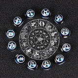 12 Constellation Zodiac Round Beads 10mm Crystal Glass Spacer Bead