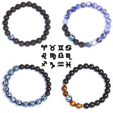 12 Constellation Zodiac Round Beads 10mm Crystal Glass Spacer Bead