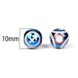 12 Constellation Zodiac Round Beads 10mm Crystal Glass Spacer Bead