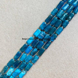 Faceted Apatite Cylinder Spacer Stone Beads 6.5X10mm