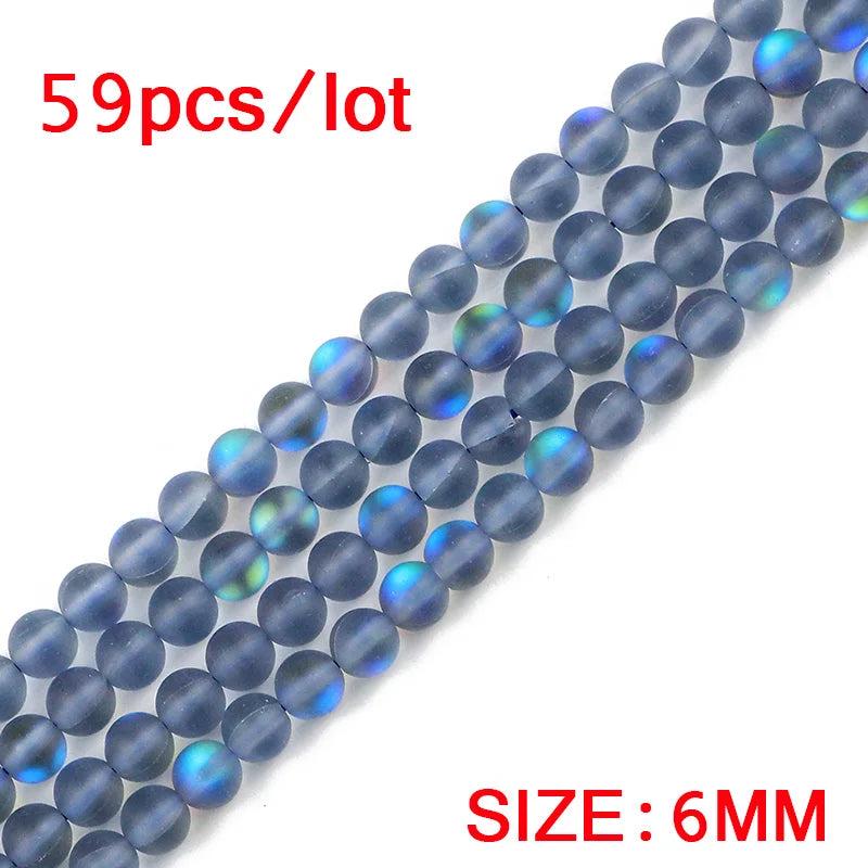 Matte Navy Labradorite Spectrolite Stone Round Spacers Beads