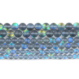 Matte Navy Labradorite Spectrolite Stone Round Spacers Beads