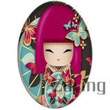 10pcs Oval Japan Girls Photo Glass Cabochons DIY Jewelry Findings