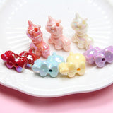 10Pcs Candy Plated UV Acrylic Horse Beads DIY Bracelet Mobile Phone Chain