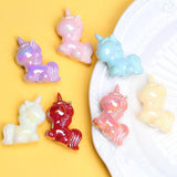 10Pcs Candy Plated UV Acrylic Horse Beads DIY Bracelet Mobile Phone Chain