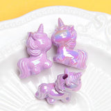 10Pcs Candy Plated UV Acrylic Horse Beads DIY Bracelet Mobile Phone Chain