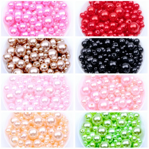 3-12mm round plastic pearl beads for jewelry making