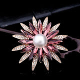 Snowflake Pearl Brooch Pin for Women Dress Bag Buckle Pins