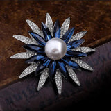 Snowflake Pearl Brooch Pin for Women Dress Bag Buckle Pins