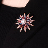 Snowflake Pearl Brooch Pin for Women Dress Bag Buckle Pins