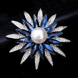 Snowflake Pearl Brooch Pin for Women Dress Bag Buckle Pins