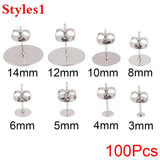 Stainless Steel Studs Base Earrings Findings for DIY Jewelry Making