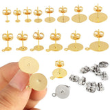 Stainless Steel Studs Base Earrings Findings for DIY Jewelry Making