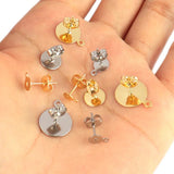 Stainless Steel Studs Base Earrings Findings for DIY Jewelry Making