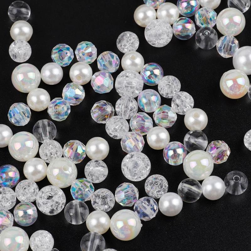 Acrylic Beads Mix Round 8-10mm for DIY Jewelry Making C0115