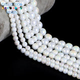 6-10mm AB Plated Porcelain Round Spacer Beads 15''