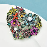 Colorful Rhinestone Heart Brooch Pin for Women Unisex