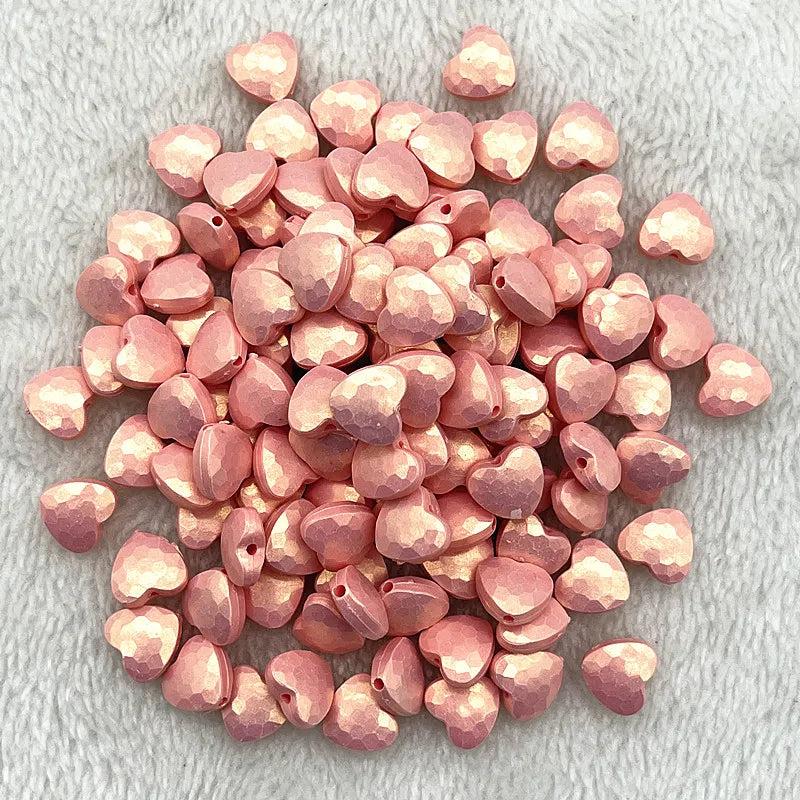 30-120pcs 11mm Heart Shape Acrylic Beads for Jewelry Making DIY