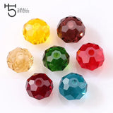 Clear Faceted Rondelle Crystal Beads 8mm Flat Round Glass Loose Spacer Bead