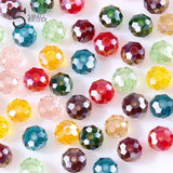 Clear Faceted Rondelle Crystal Beads 8mm Flat Round Glass Loose Spacer Bead