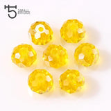 Clear Faceted Rondelle Crystal Beads 8mm Flat Round Glass Loose Spacer Bead