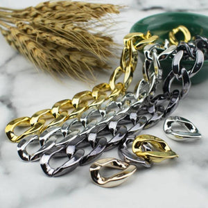 UV Plating Metal Acrylic Assemble Beads Link Buckle DIY Jewelry Handbag Decor