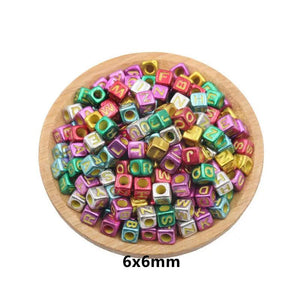 Mini Acrylic Square Letter Beads for DIY Craft Making