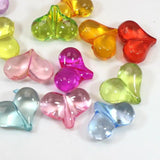 Mixed Colour Transparent Acrylic Heart Beads Charms