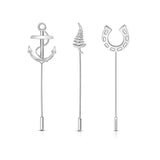 Men's Suit Pins Brass Brooches Silver