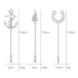 Men's Suit Pins Brass Brooches Silver