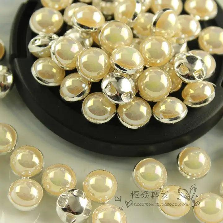 100p AB Colors Half Pearls Rhinestone Beads Sewing On Rhinestones