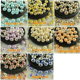 100p AB Colors Half Pearls Rhinestone Beads Sewing On Rhinestones