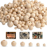 6-30mm Round Wooden Beads Charms DIY Jewelry Making Supplies