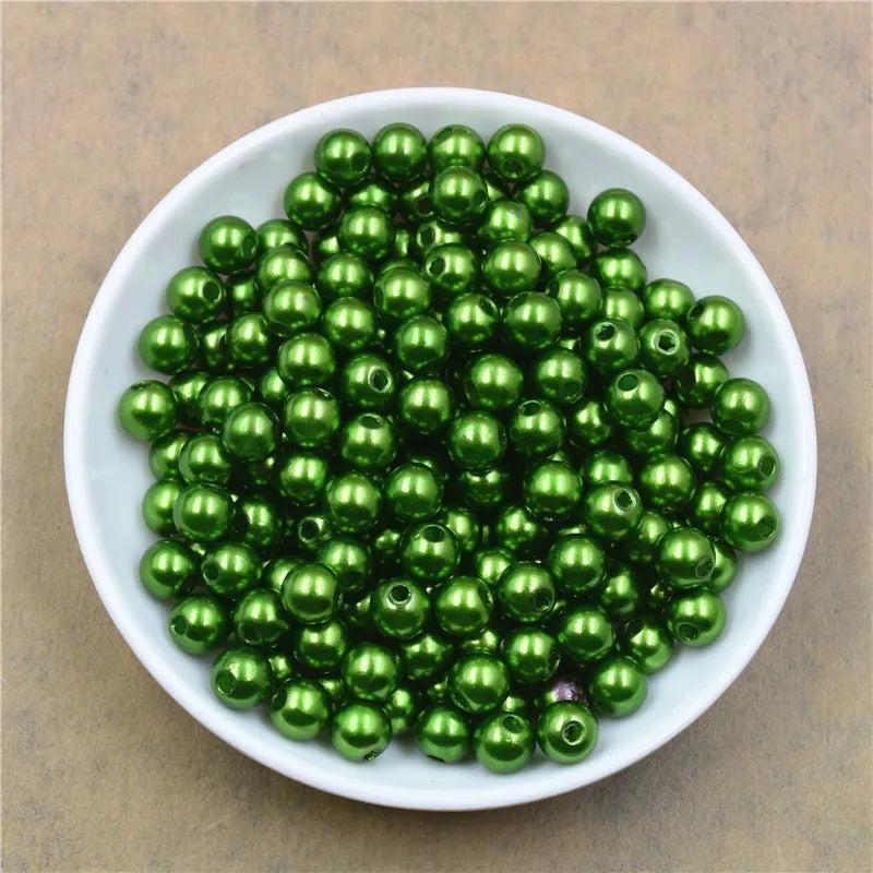 3-12mm White Pearl Round Plastic Beads