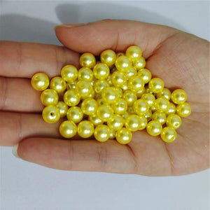3-12mm Straight Hole Round Plastic Pearl Beads