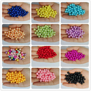 3-12mm Straight Hole Round Plastic Pearl Beads