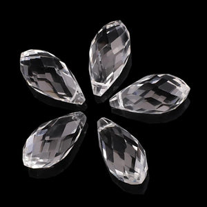 12x25mm Green Crystal Drop Pendant Glass Teardrop Beads DIY Charm Necklace