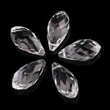 12x25mm Green Crystal Drop Pendant Glass Teardrop Beads DIY Charm Necklace
