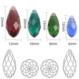 12x25mm Green Crystal Drop Pendant Glass Teardrop Beads DIY Charm Necklace