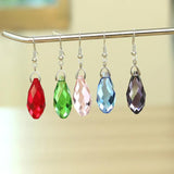 12x25mm Green Crystal Drop Pendant Glass Teardrop Beads DIY Charm Necklace