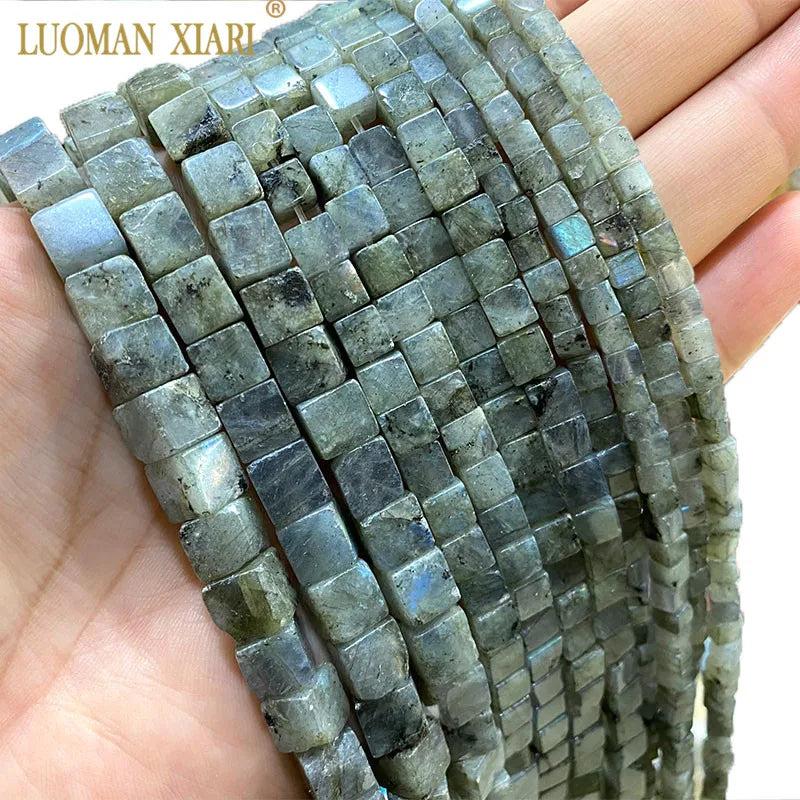 Labradorite Square Spacer Beads 4/6/8MM