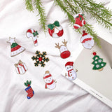 12pcs Christmas Brooches Mixed Santa Socks Tree Collar Badges Lapel Pin