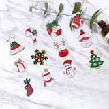 12pcs Christmas Brooches Mixed Santa Socks Tree Collar Badges Lapel Pin