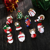 12pcs Christmas Brooches Mixed Santa Socks Tree Collar Badges Lapel Pin