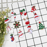 12pcs Christmas Brooches Mixed Santa Socks Tree Collar Badges Lapel Pin