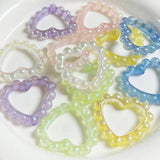 Mermaid Glow Heart Spacer Beads for Jewelry Making DIY Decoration