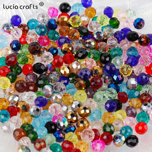 4mm Crystal Glass Beads Rondelle Spacer Jewelry Making DIY Earring Bracelets