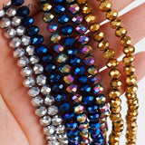 4mm Crystal Glass Beads Rondelle Spacer Jewelry Making DIY Earring Bracelets